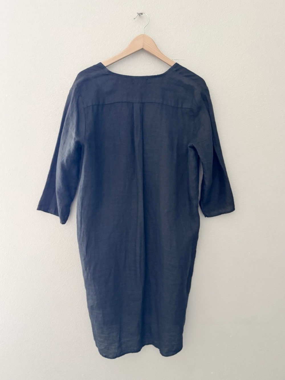 CP Shades Linen Tunic Dress Cover Up Med Black Drapey Casual Minimalist Boho - Picture 2 of 10